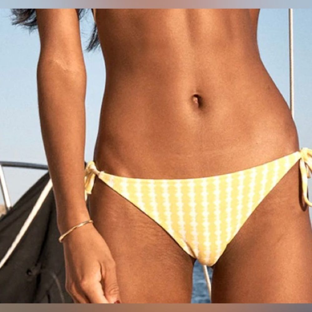 NWT LemLem Zala Printed Side Tie Bikini Bottom. Yellow. Medium - Picture 3 of 10